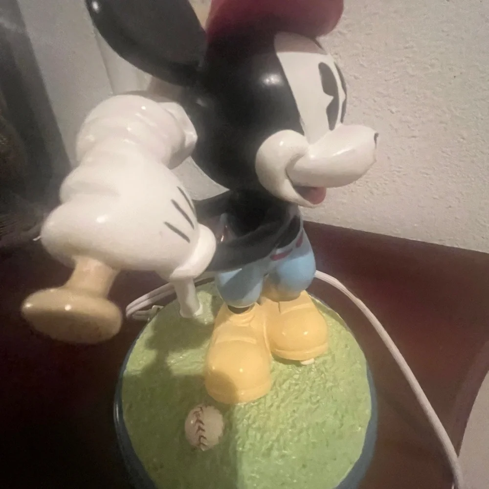 Mickey Mouse Baseball Lamp Kids Room Decor- Works No Shade